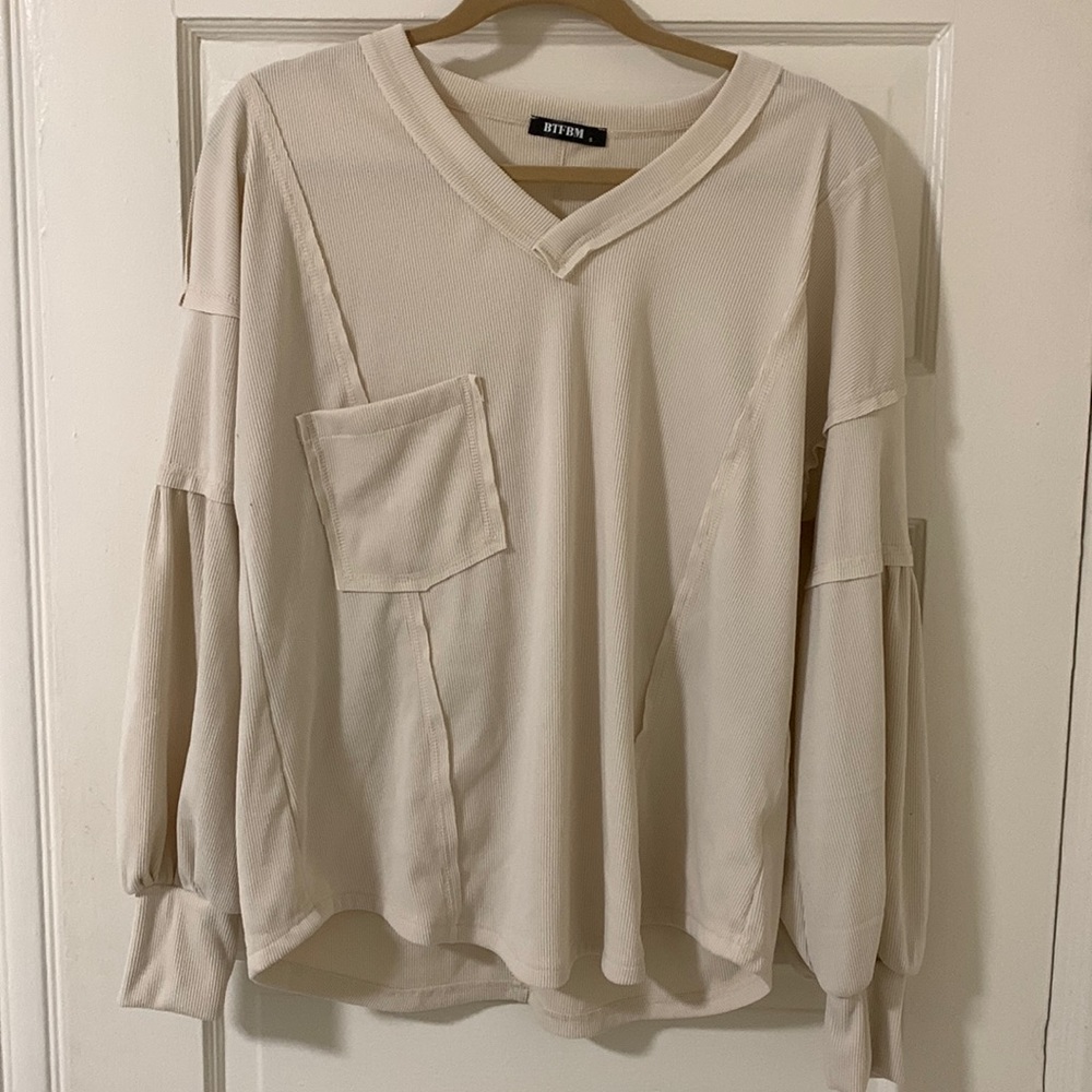 Balloon Sleeve Off the Shoulder Blouse